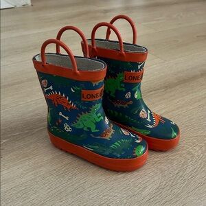 Dinosaur Print Kids Rain Boots